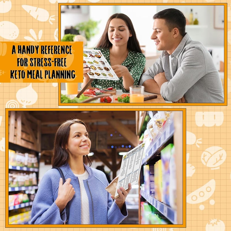 Sinload 12 Pcs Keto Meal Plan Chart Poster Ketogenic Diet Food List Keto Grocery List Nutrition Guide Poster for Wall - Image 3